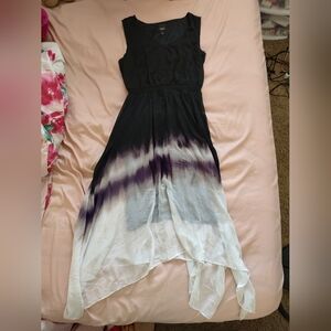 Simply Vera Vera Wang Black and Purple Asymmetrical Dress